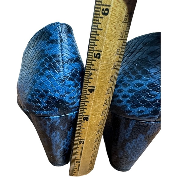 1. State Leather Snake Embossed d’Orsay Wedge Melman Pumps 8 1/2 - Picture 6 of 10